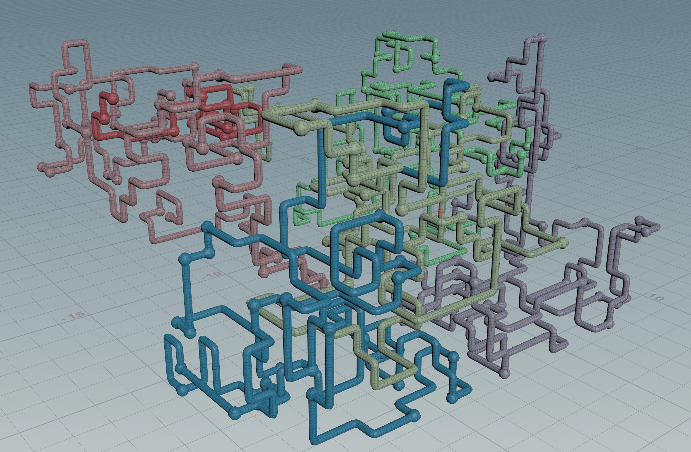 Pipes with joint spheres on corners