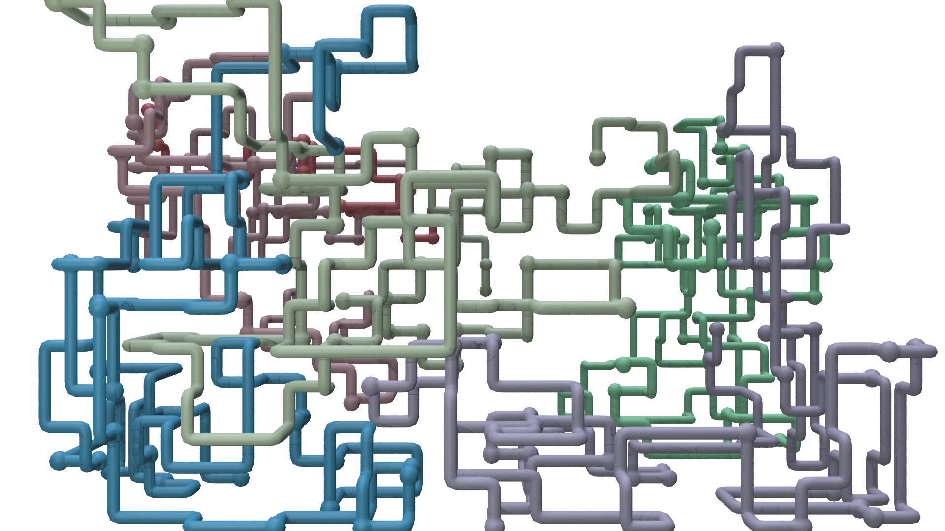 Rendered pipes in boundary volume