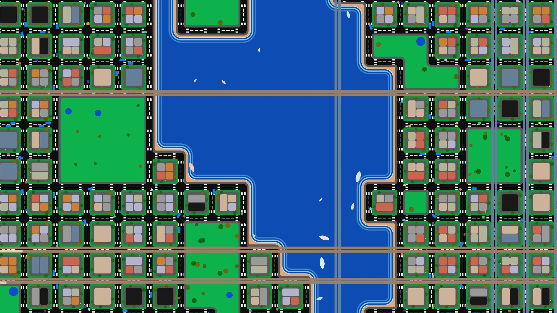 Grid City 2D Zoomed Out Grid
