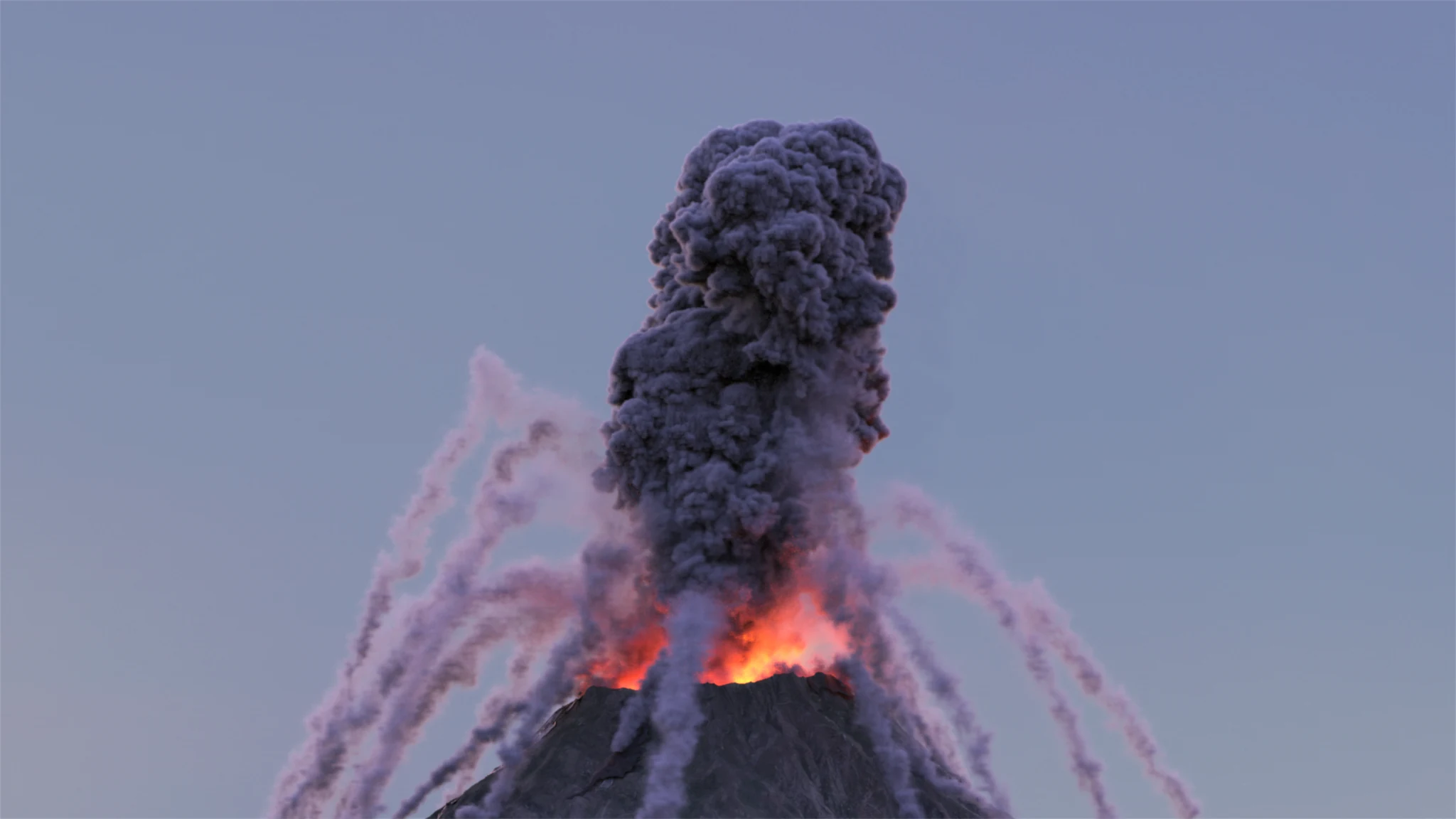 Caldera brim close-up