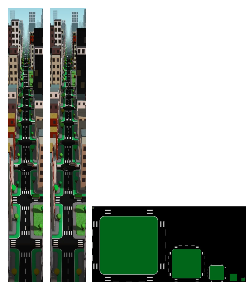 Mipmaps applied to road markings