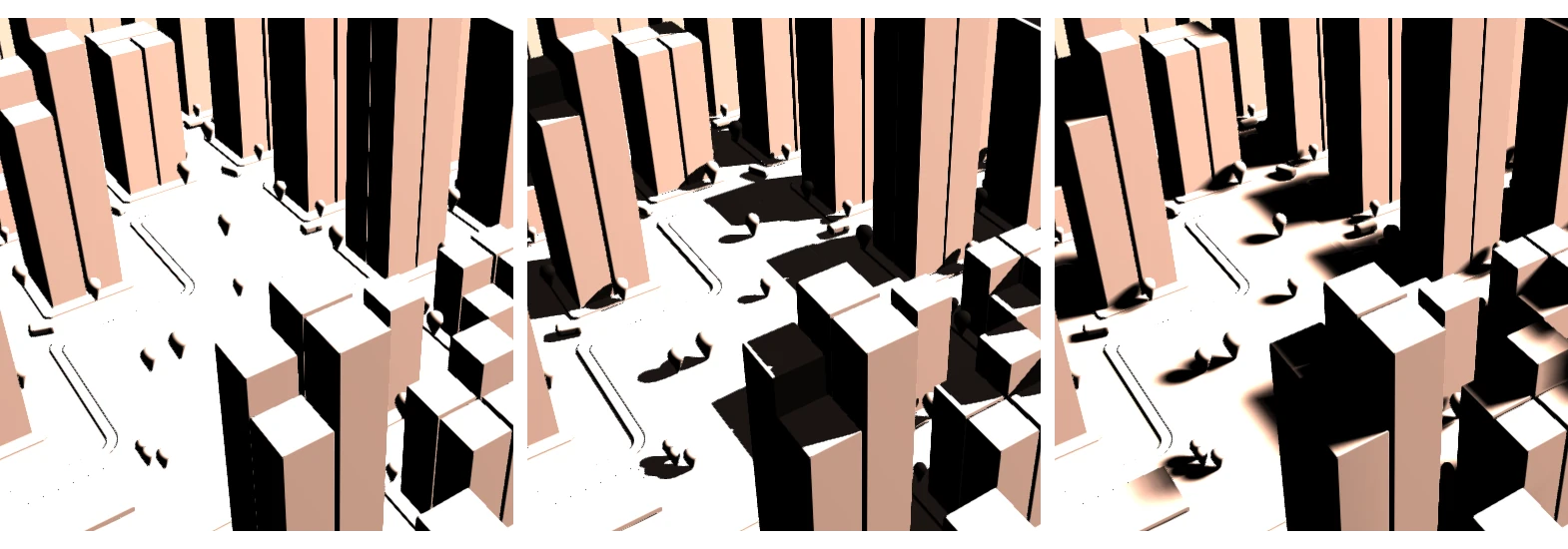 Hard vs soft raymarched shadows
